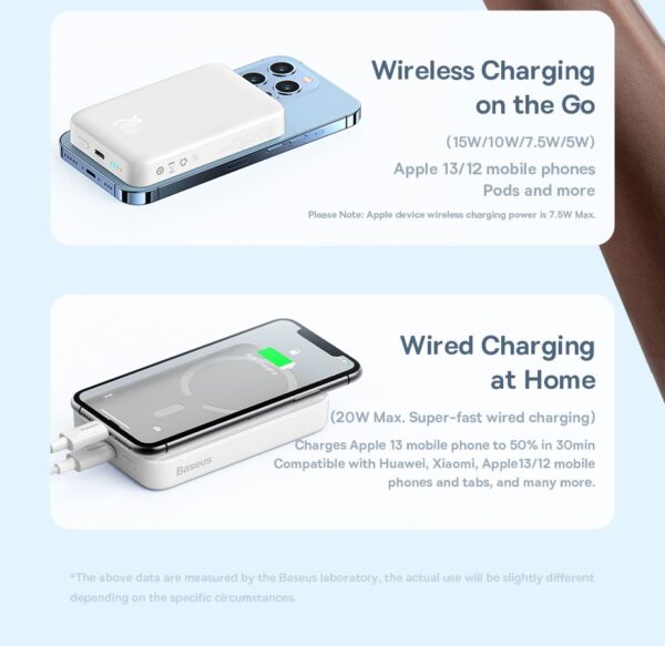 Baseus Power Bank 10000mAh Mini Magnetic Magsafe Wireless Fast Charge Powerbank - Image 19