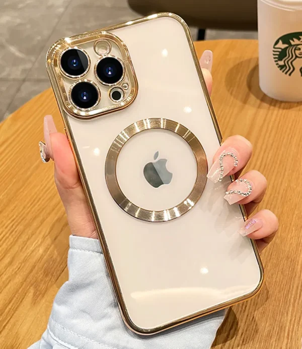Luxury Premium Transparent Plating Magsafe with Full Camera Lens Case Cover For iPhone 15 Pro Max/16 Pro Max - Image 33