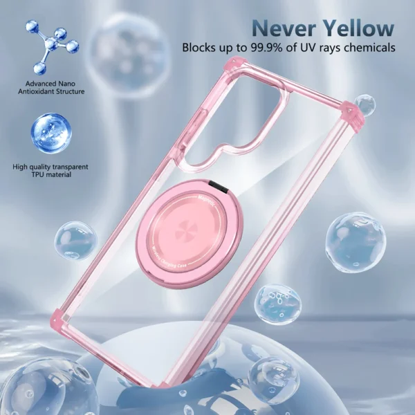 KEYSION Transparent Magnetic Ring Case Cover For Samaung Galaxy S24 Ultra - Image 13