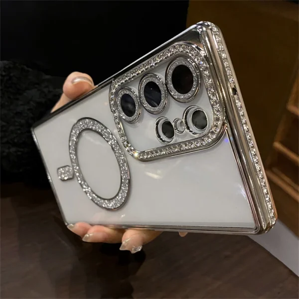 Luxury Premium Plating Bling Glitter Diamond Magnetic For Magsafe Phone Case For Samsung S24 Ultra - Image 24