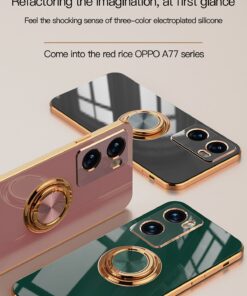 Luxury Premium Electroplated Gold Plated Case Cover and 3D Glass Protector For Oppo A77