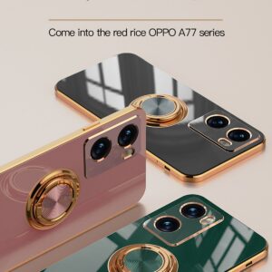 Luxury Premium Electroplated Gold Plated Case Cover and 3D Glass Protector For Oppo A77