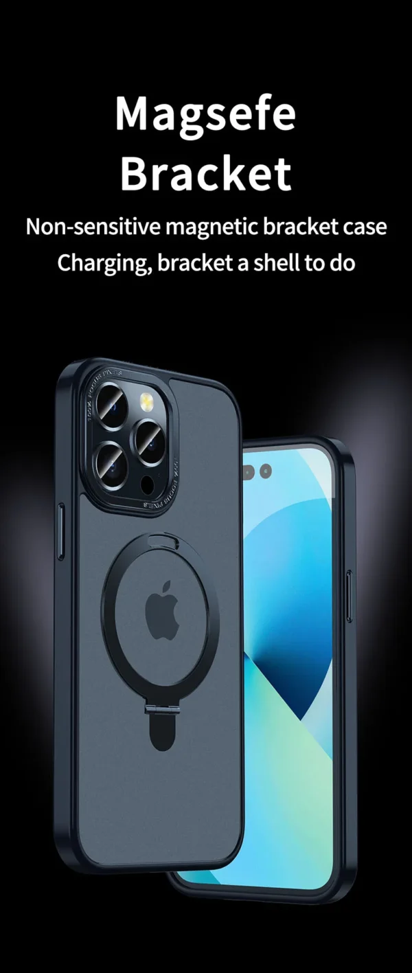 Luxury Premium Traslucent Case Cover With Ring Stand For iPhone Series - Image 18
