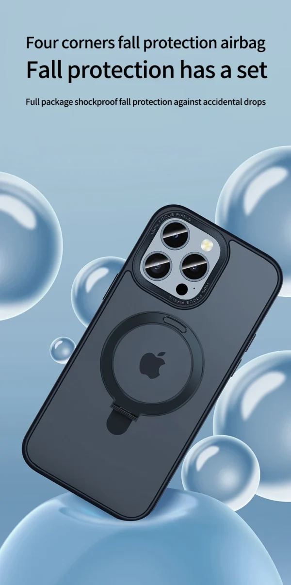Luxury Premium Traslucent Case Cover With Ring Stand For iPhone Series - Image 19