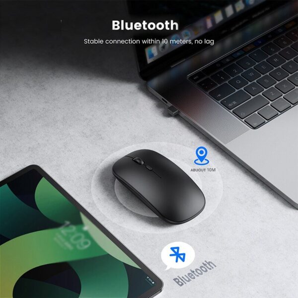 Luxury Premium Wireless Bluetooth Rechargeable Slim Mini Noiseless Cordless Mouse - Image 21