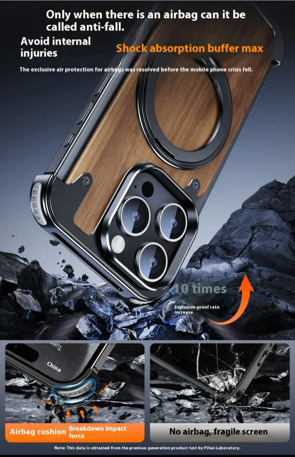 Luxury Premium Eary Natural Wood Frameless MagSafe  Shockproof Case Cover For iPhone 15 Pro Max - Image 15