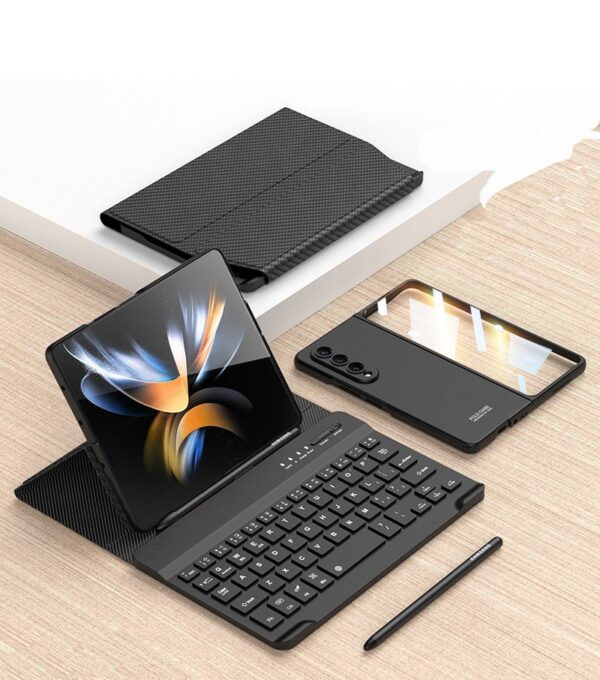 Luxury Premium Wireless Bluetooth keyboard Leather Case Cover For Samsung Galaxy Z Fold 6 - Image 6