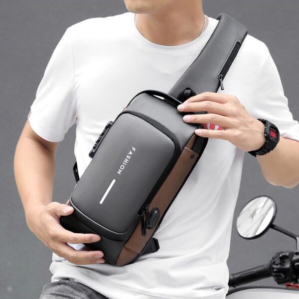 Luxury Premium Anti Theft Chest Shoulder Bag USB Charging Crossbody Oxford Sling Pack - Image 22