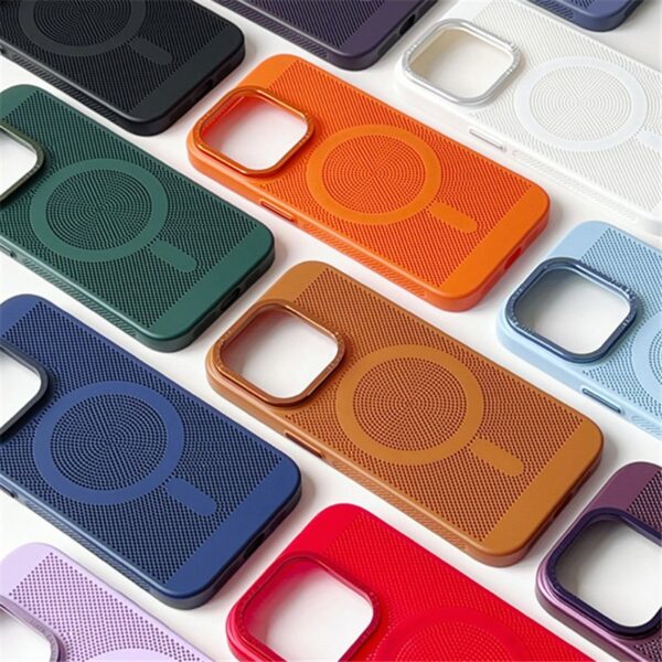 Luxury Premium Magnetic Grid Breathable Heat Dissipation Cooling Slim Case Cover For iPhone Series - Image 12