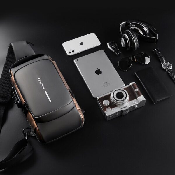 Luxury Premium Anti Theft Chest Shoulder Bag USB Charging Crossbody Oxford Sling Pack - Image 24