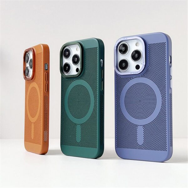 Luxury Premium Magnetic Grid Breathable Heat Dissipation Cooling Slim Case Cover For iPhone Series - Image 13