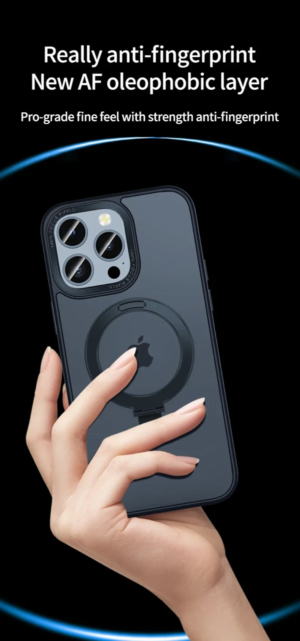 Luxury Premium Traslucent Case Cover With Ring Stand For iPhone Series - Image 20