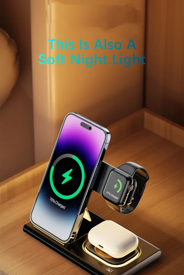 NEW 4 in1 Wireless 15W Wireless Fast Charging Dock Station - Image 31