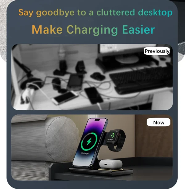 NEW 4 in1 Wireless 15W Wireless Fast Charging Dock Station - Image 32
