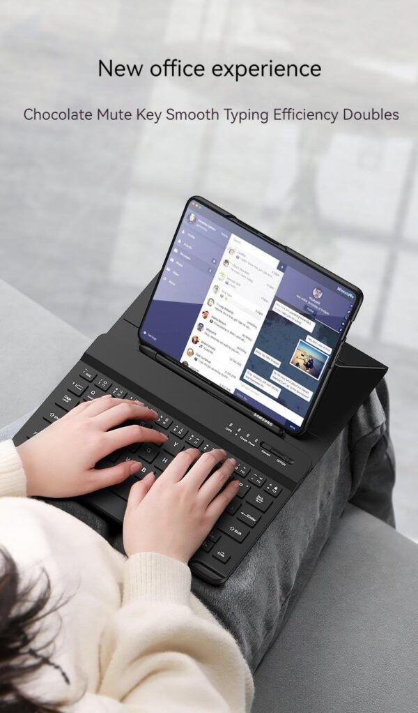 Luxury Premium Wireless Bluetooth keyboard Leather Case Cover For Samsung Galaxy Z Fold 6 - Image 5