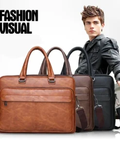 JEEP BULUO Office Business Vintage Messenger Crossbody Portfolio Designer Bag