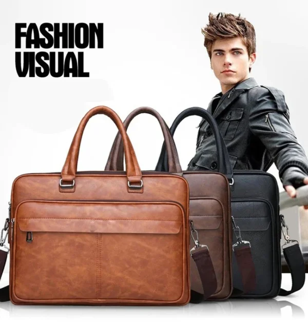 JEEP BULUO Office Business Vintage Messenger Crossbody Portfolio Designer Bag