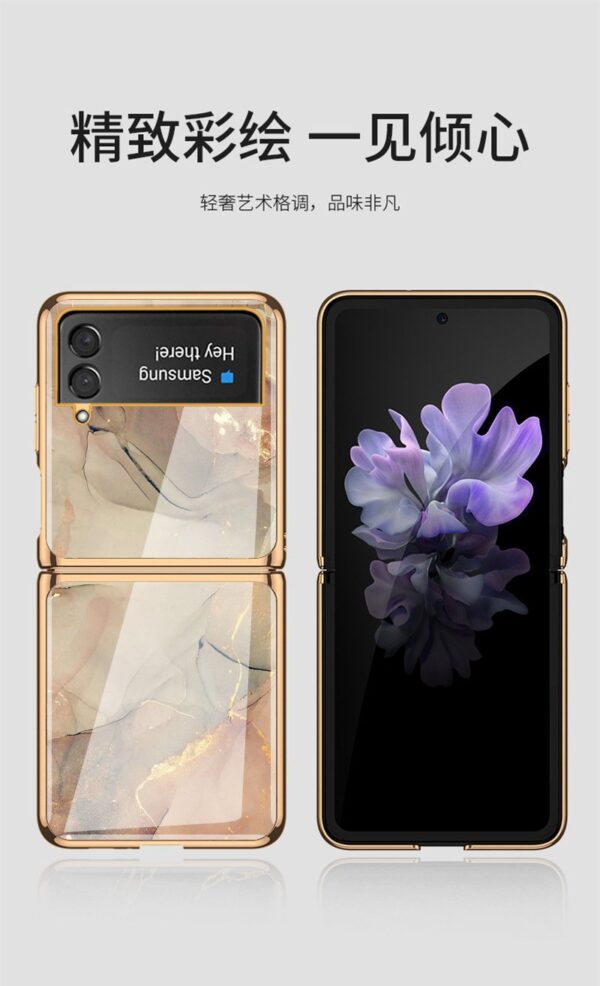 Luxury Premium Marble Patterned Case Cover For Samsung Galaxy Z Flip 3 - Image 12