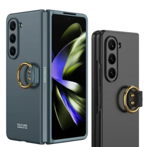 Luxury Premium Finger Ring Shockproof Ultra Thin Solid Cover Case For Samsung Galaxy Z Fold 5