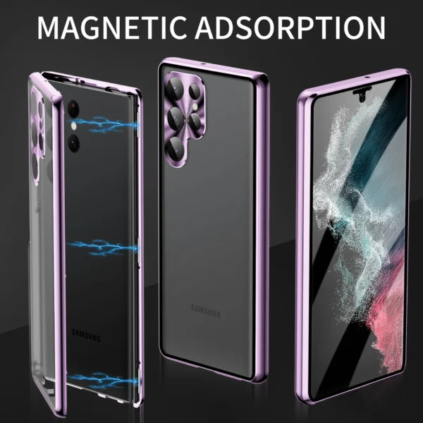 Luxury Premium 360° Full Surround Metal alloy Magnetic Case Cover For Samsung Galaxy S24 Ultra - Image 22