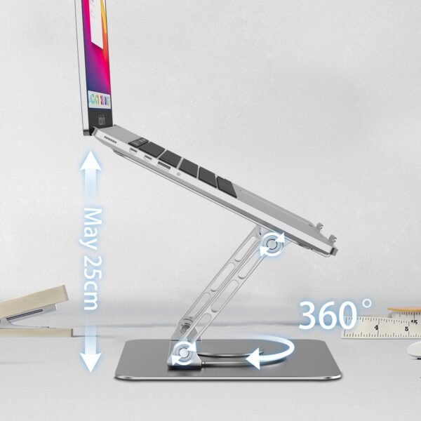 360-Degree Rotation Holder Vertical Aluminium Adjustable Portable Laptop Table Stand - Image 19