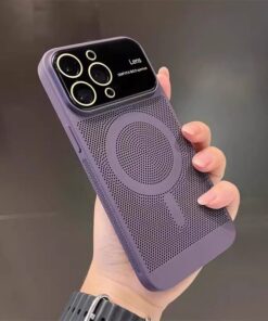 Alternative view of Luxury Premium Magnetic Grid Breathable Heat Dissipation Cooling Slim Case Cover For iPhone 13 Pro Max/14 Pro Max