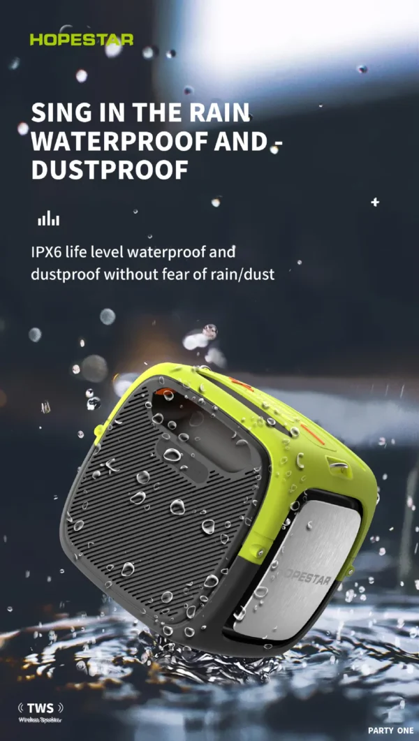 HOPESTAR Portable Wireless Bluetooth Speaker 80W High Power Dual Microphone Outdoor Home Karaoke - Image 6