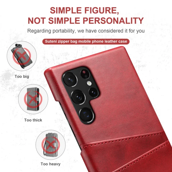 Luxury Premium Slim Leather Shell Case Cover For Samsung Galaxy S22 Ultra - Image 3
