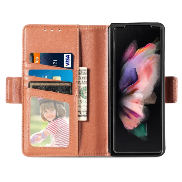 Luxury Premium Leather Card Slot Phone Case for Samsung Z Fold 3 5G/Fold 4 5G - Image 22