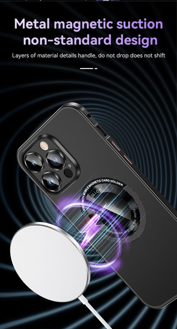 Luxury Premium Lens Film Protection Magnetic Bumper Wireless Charging Case Cover For iPhone Series - Image 27