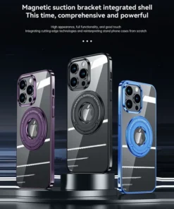 Coque Luxury Plating Slim Magsafe Shockproof Bumper Clear Case Cover For iPhone 15 Pro Max/16 Pro Max