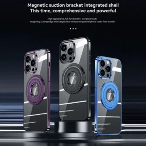 Coque Luxury Plating Slim Magsafe Shockproof Bumper Clear Case Cover For iPhone 15 Pro Max/16 Pro Max