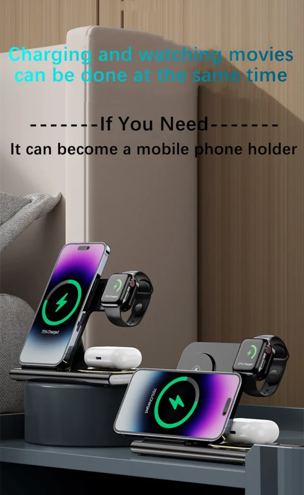 NEW 4 in1 Wireless 15W Wireless Fast Charging Dock Station - Image 34