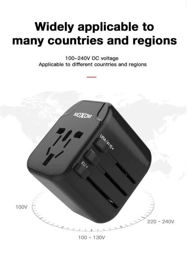 MOXOM 4 in1 with USB Charger Universal Adaptor Multi-Nation Travel Adapter - Image 27