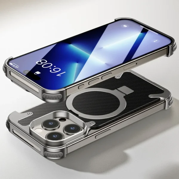 Luxury Premium Oatsbasf Magsafe Magnetic Anti-Collision Carbon Fibre Case  Cover for iPhone Series - Image 15