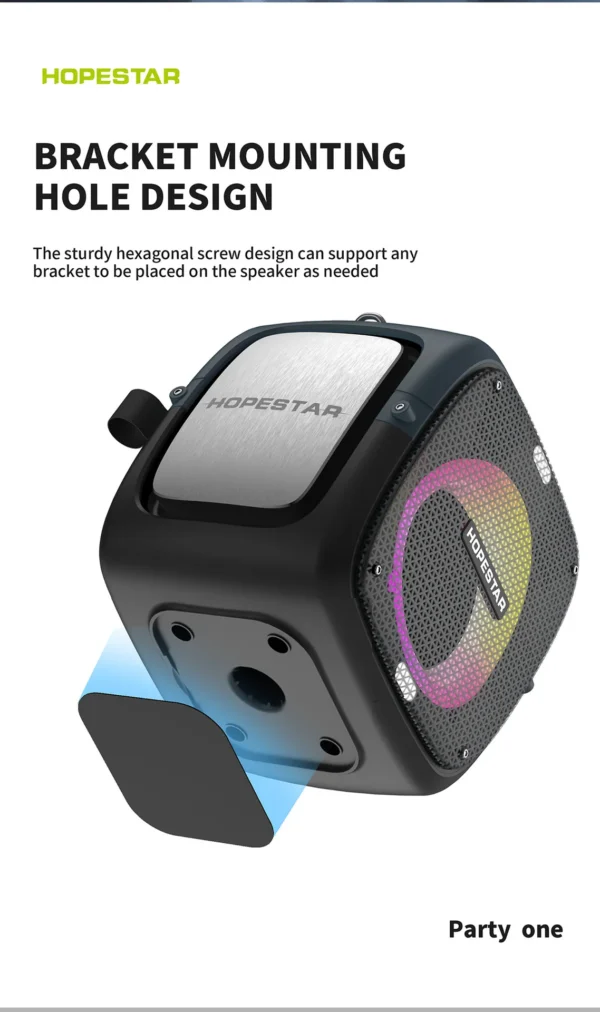 HOPESTAR Portable Wireless Bluetooth Speaker 80W High Power Dual Microphone Outdoor Home Karaoke - Image 11
