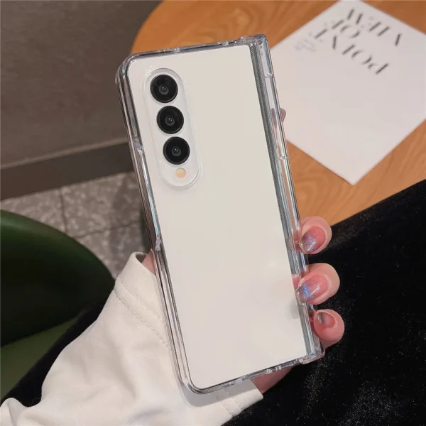 NINKI Crystal Clear Transparent with S Pen Slot Hinge Protective Cover Case for Galaxy Z Fold 3/Z Fold 4 - Image 27