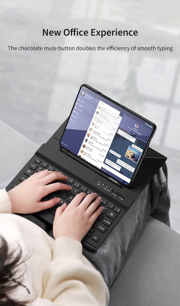Luxury Premium Wireless Bluetooth keyboard Leather Case Cover For Samsung Galaxy Z Fold 6 - Image 4