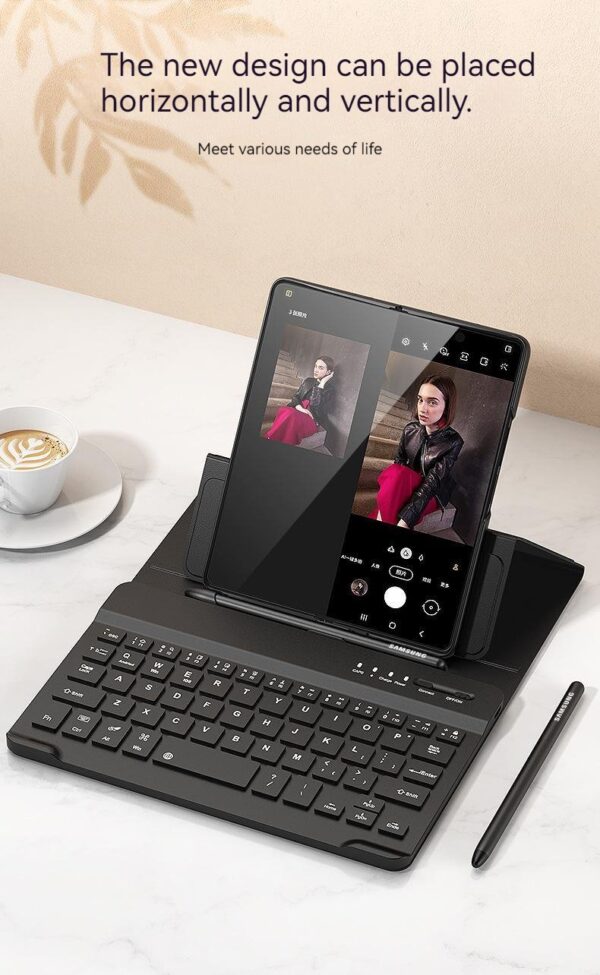 Luxury Premium Wireless Bluetooth keyboard Leather Case Cover For Samsung Galaxy Z Fold 6 - Image 3