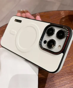 Alternative view of Luxury Premium Business Leather Magnetic Magsafe Wireless Charging Shockproof Case Cover For iPhone 15 Pro Max