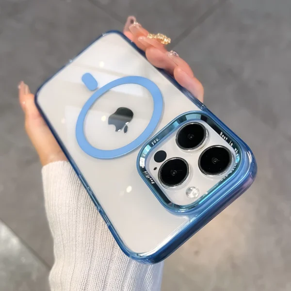 Luxury Shockproof Transparent Magsafe Magnetic Clear Acrylic Hard Case Cover For iPhone 15 Pro/15 Pro Max - Image 21