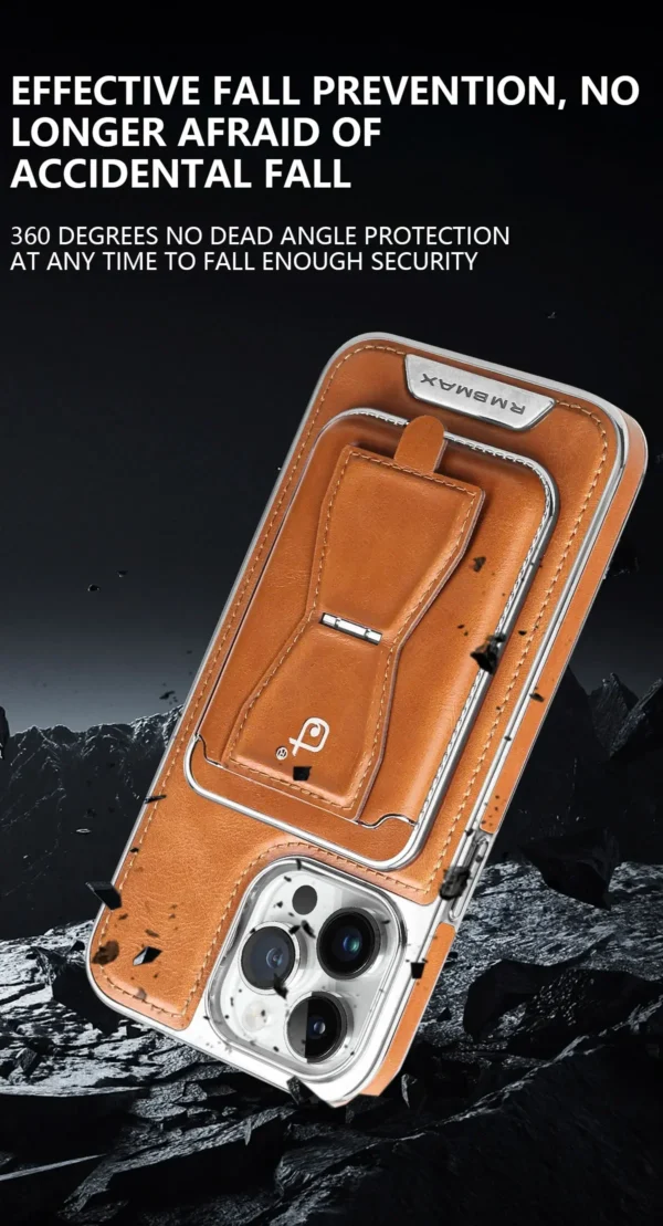 Luxury Premium Leather Magnetic Magsafe Card Slot High Business Leather Phone cover 13 Pro Max/14 Pro Max - Image 5