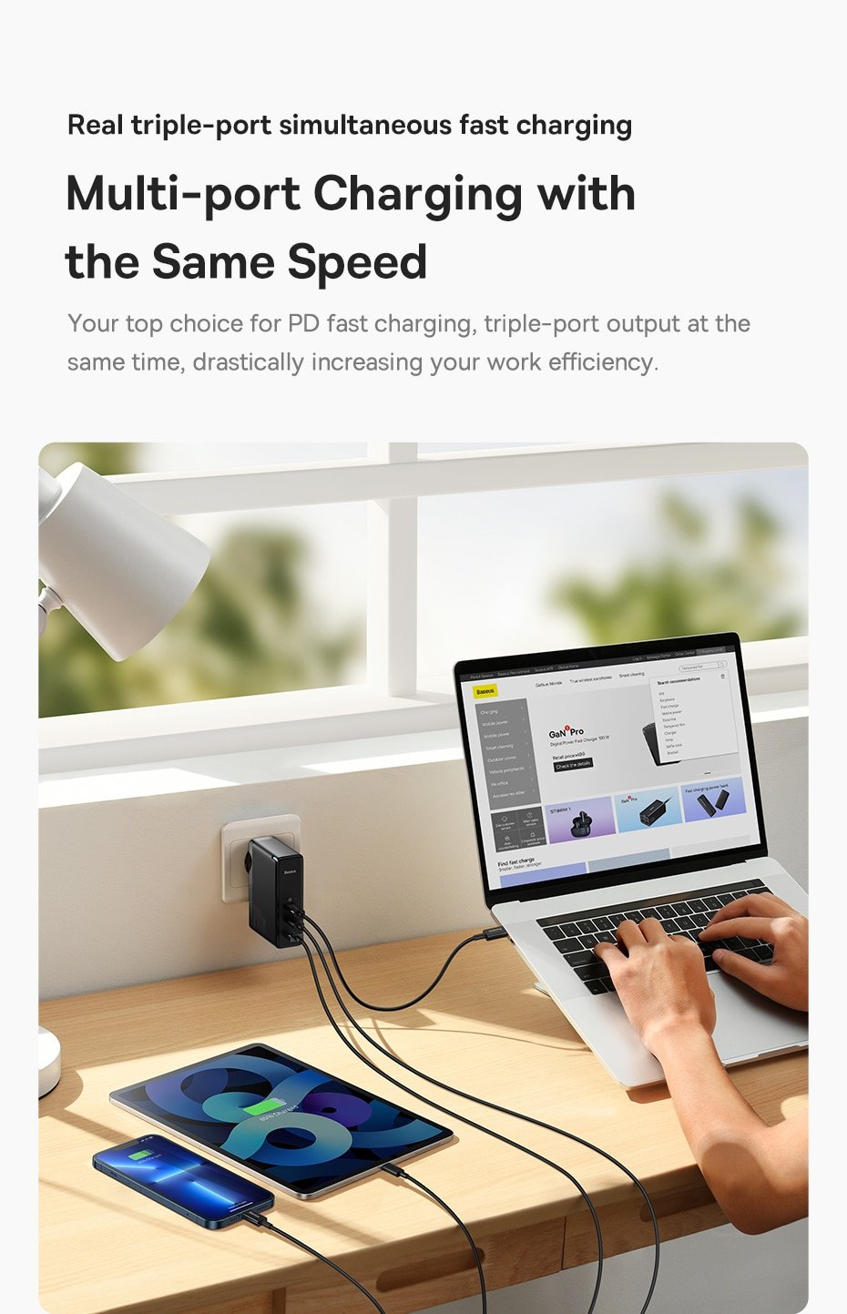 Baseus 140W GaN Charger USB Type C PD3.1 Fast Charge - Image 19