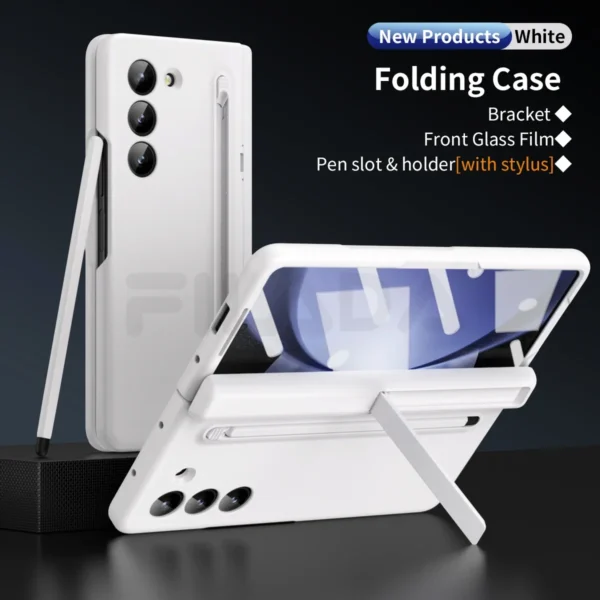 Luxury Premium Invisible Stand Hinge Stand Case Cover With S Pen For Samsung Galaxy Z Fold 5 - Image 17
