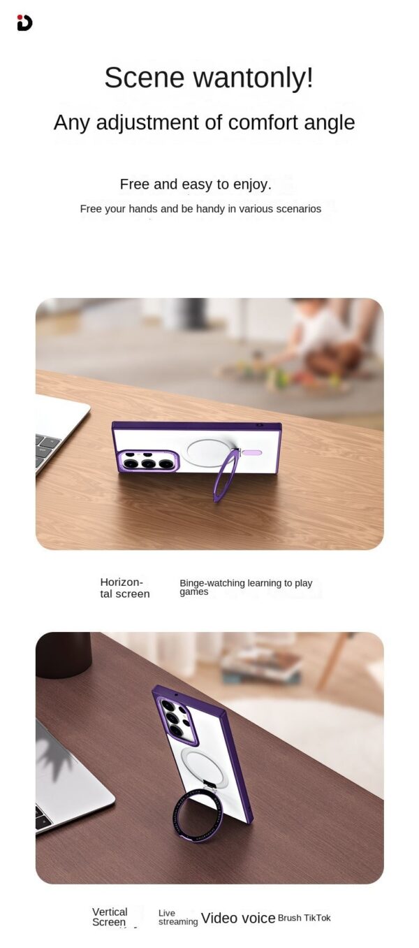 Magnetic Shockproof Matte Stand Holder Compatbile to Magsafe Wireless Charger Case For Samsung Galaxy S23 Ultra 5G - Image 8
