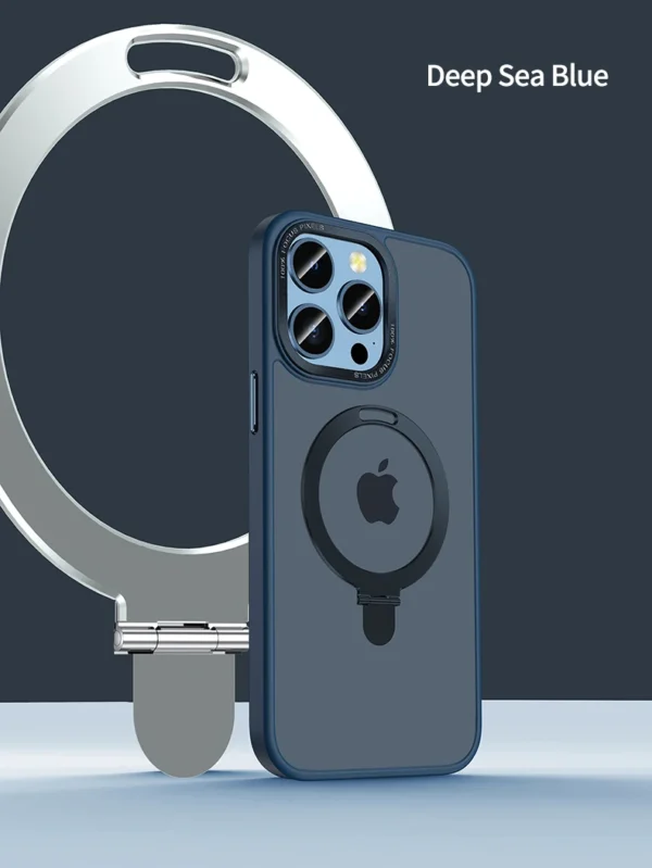 Luxury Premium Traslucent Case Cover With Ring Stand For iPhone Series - Image 21