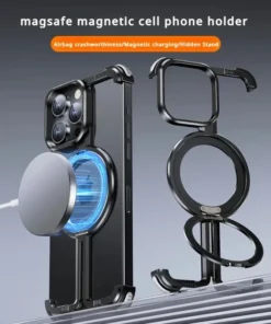 Luxury Premium Metal Framless Magsafe Magnetic Stand Phone Case Cover For iPhone Series