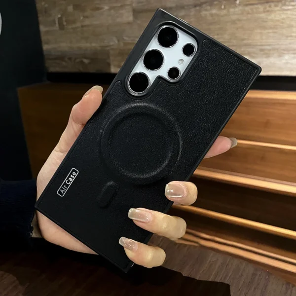 Luxury Premium Business Leather  Magsafe Wireless Charging Case Cover For Samsung Galaxy S24 Ultra - Image 21