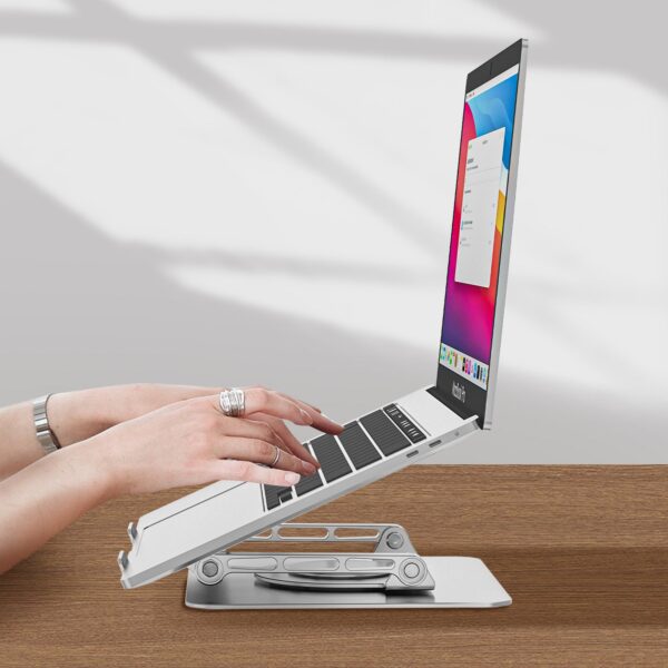 360-Degree Rotation Holder Vertical Aluminium Adjustable Portable Laptop Table Stand - Image 20