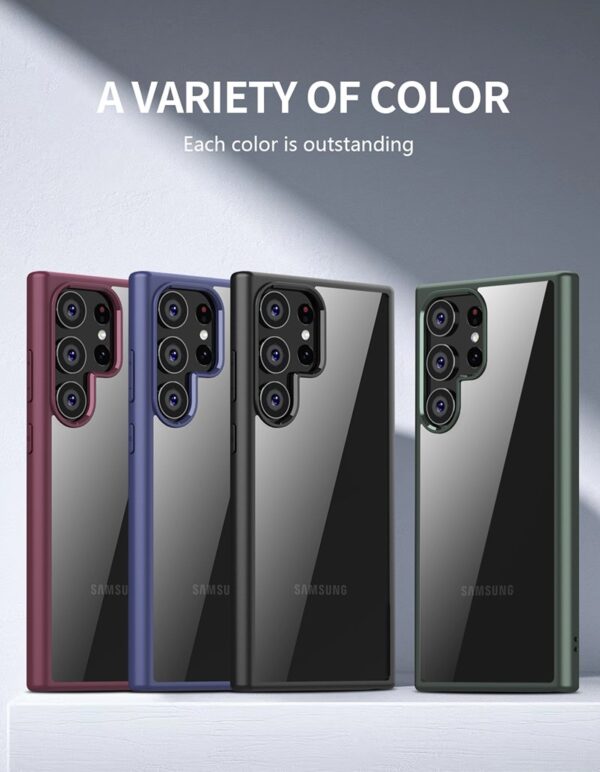 Luxury Crystal Clear TPU Frame Hybrid Shockproof Cover for Samsung Galaxy S23 Ultra
